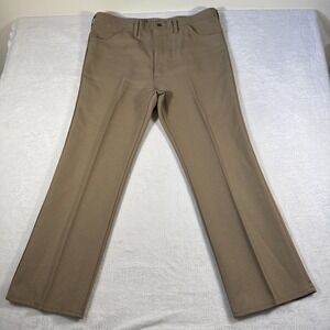 Wrangler Men's 40x30 Tan Khaki Polyester Twill Work Pants Relaxed Fit USA